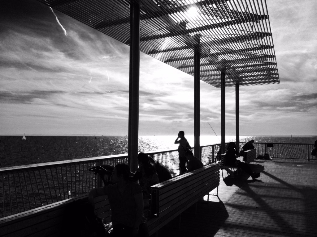 Coney Island sunset sihouettes