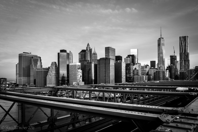 Manhattan Skyline from the Brooklyn Bridge, early morning
