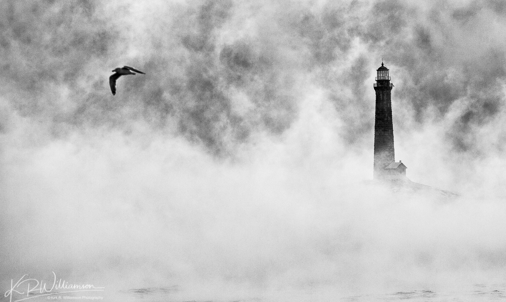 Thacher Island in Sea Smoke #3