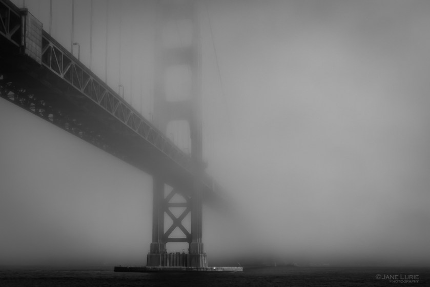 Black and White, Photography, Golden Gate Bridge, Fog, Fuj