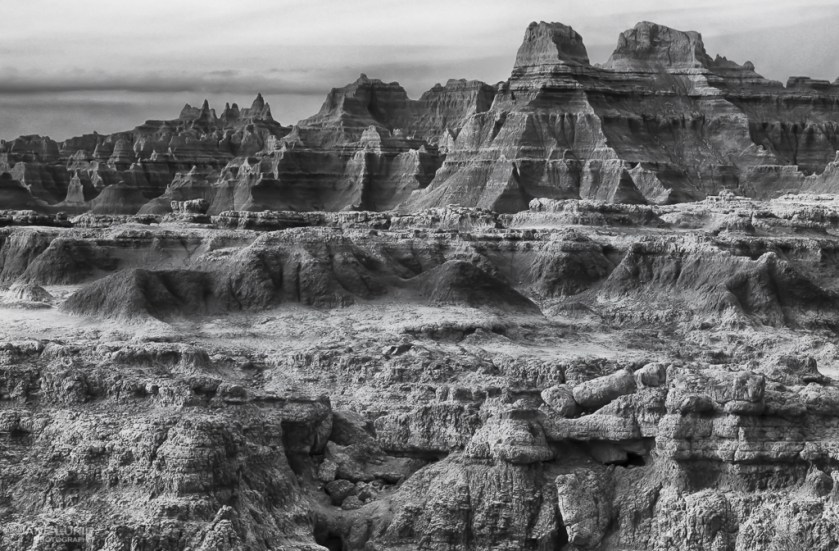 National Park, Badlands, Black and White Photography