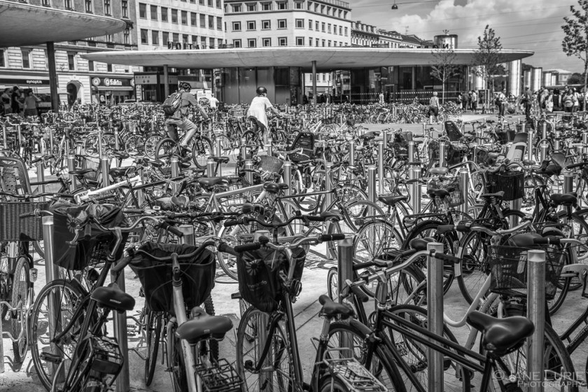Bicycles, Copenhagen, Black and white Photography