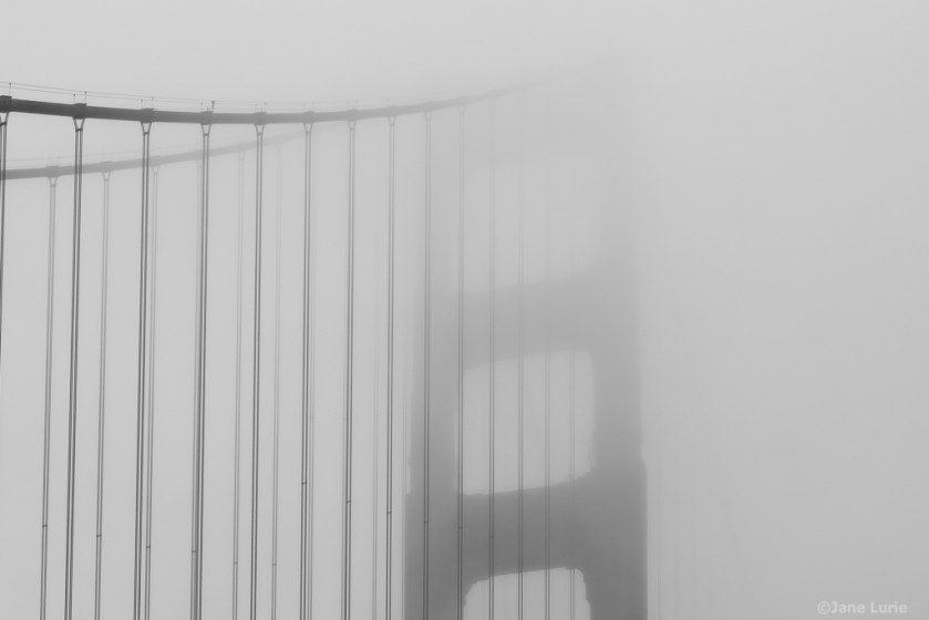 Golden Gate Bridge, Fog, Photography, San Francisco, Black and White, Monochrome
