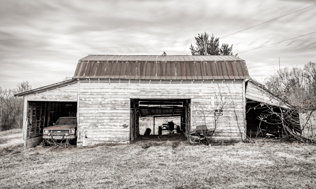 Ridgewood Rd Old Barn Composition 1 Monochrome