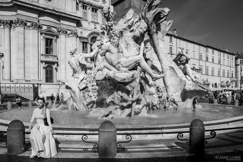 Rome, Photography, Fountain, Black and White, Fujifilm X-T4