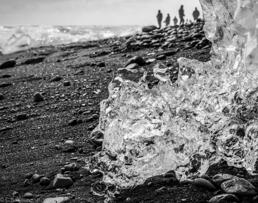Ice Crystal on Diamond Beach Composition 1