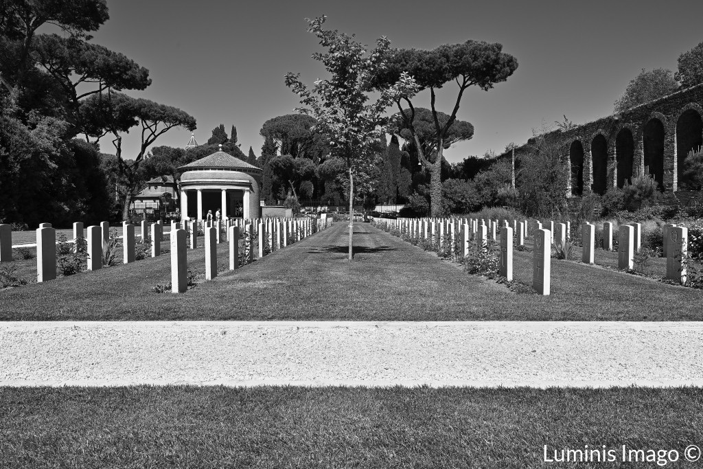 The burials of 426 soldiers dead in Italy during the Second World War, in the Commonwealth War Cemetery alongside the ancient Aurelian Walls in Rome.